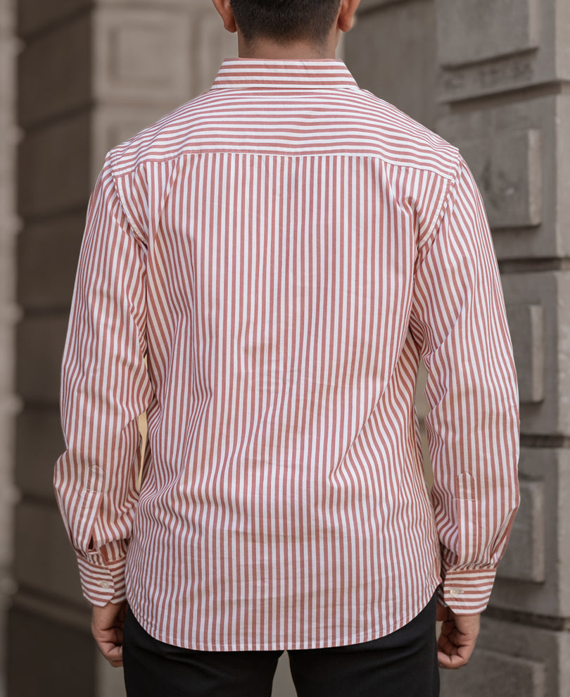 Rust Stripe Shirt 100% Cotton