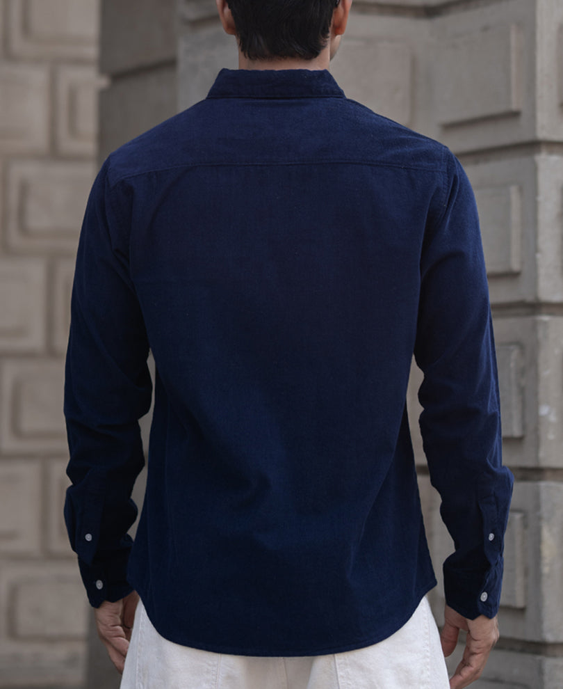Navy Corduroy Shirt 100% Cotton