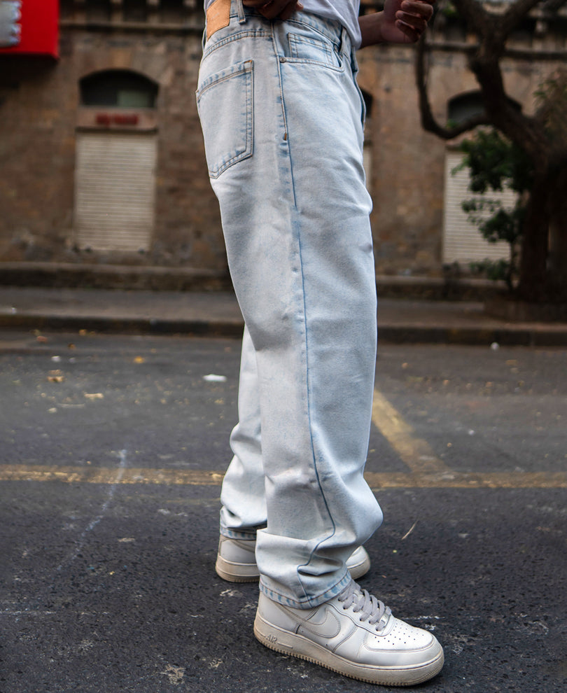 Light Blue Basic Baggy Fit Denim Jeans