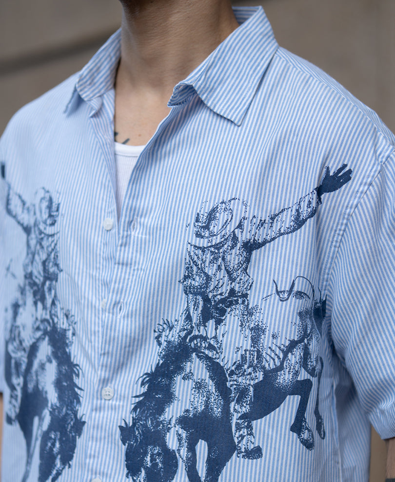 Blue Striped Print Shirt