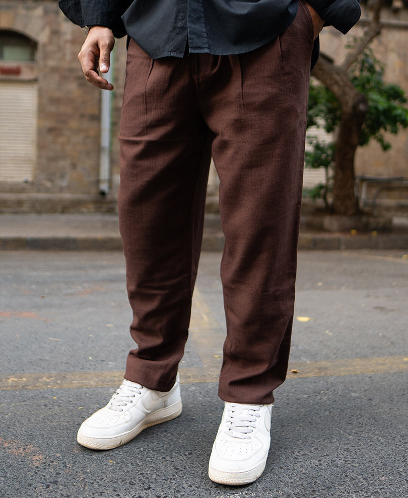 Dark Brown Linen Pant