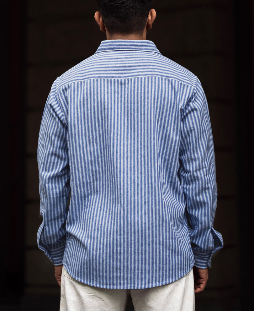 Blue Stripes Full Sleeves Shirt