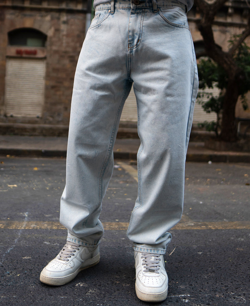 Light Blue Basic Baggy Fit Denim Jeans