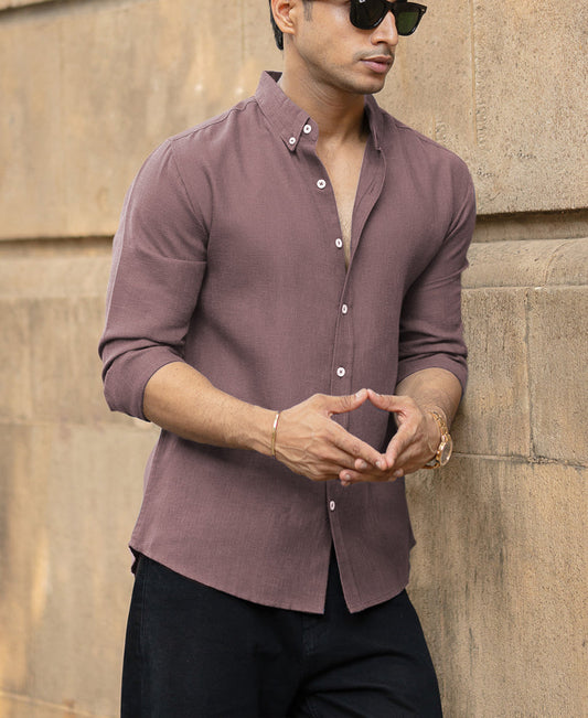 Twilight Mauve Linen Shirt