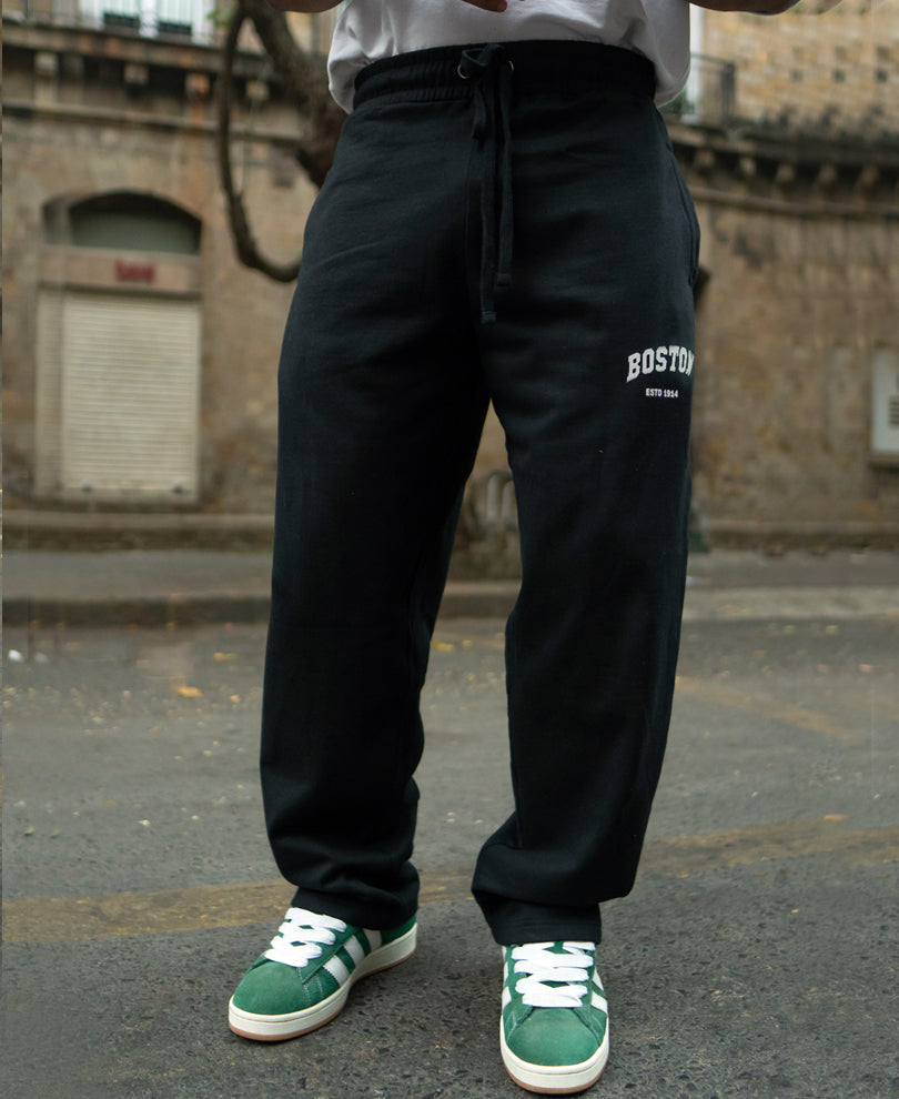 Black Printed Baggy Trackpant