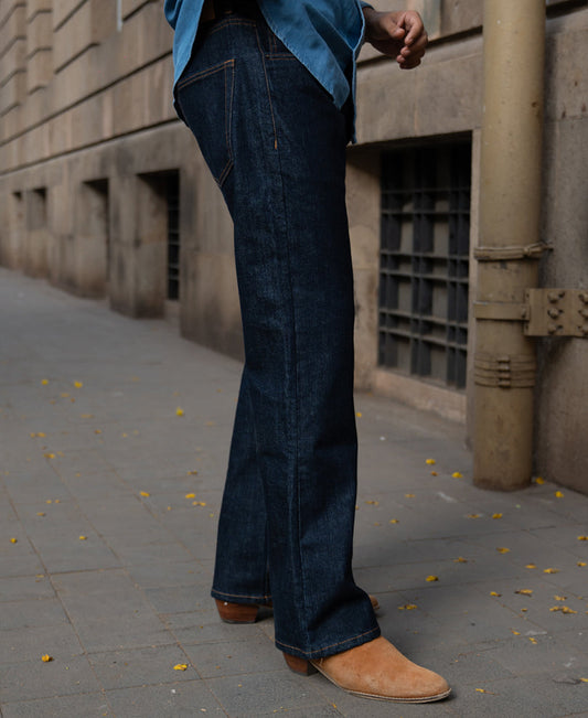 Raw Indigo Bootcut Jeans