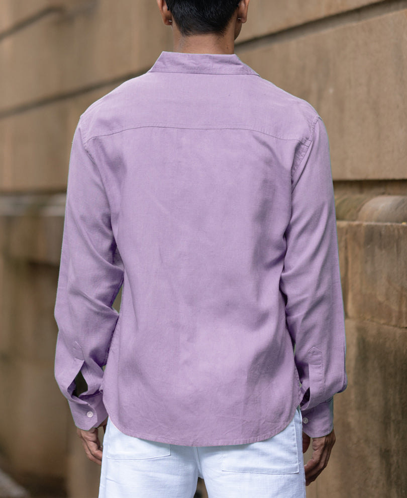 Light Lilac Linen Blend Shirt