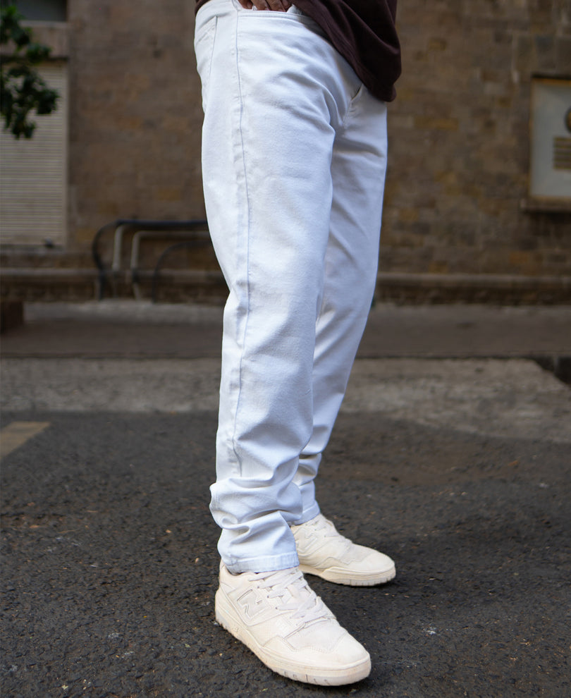White Regular Fit Denim