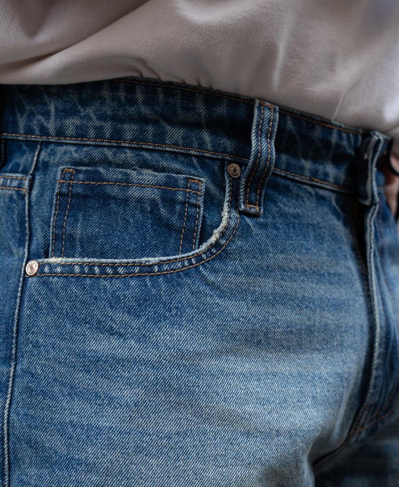 Blue Washed Baggy Jeans