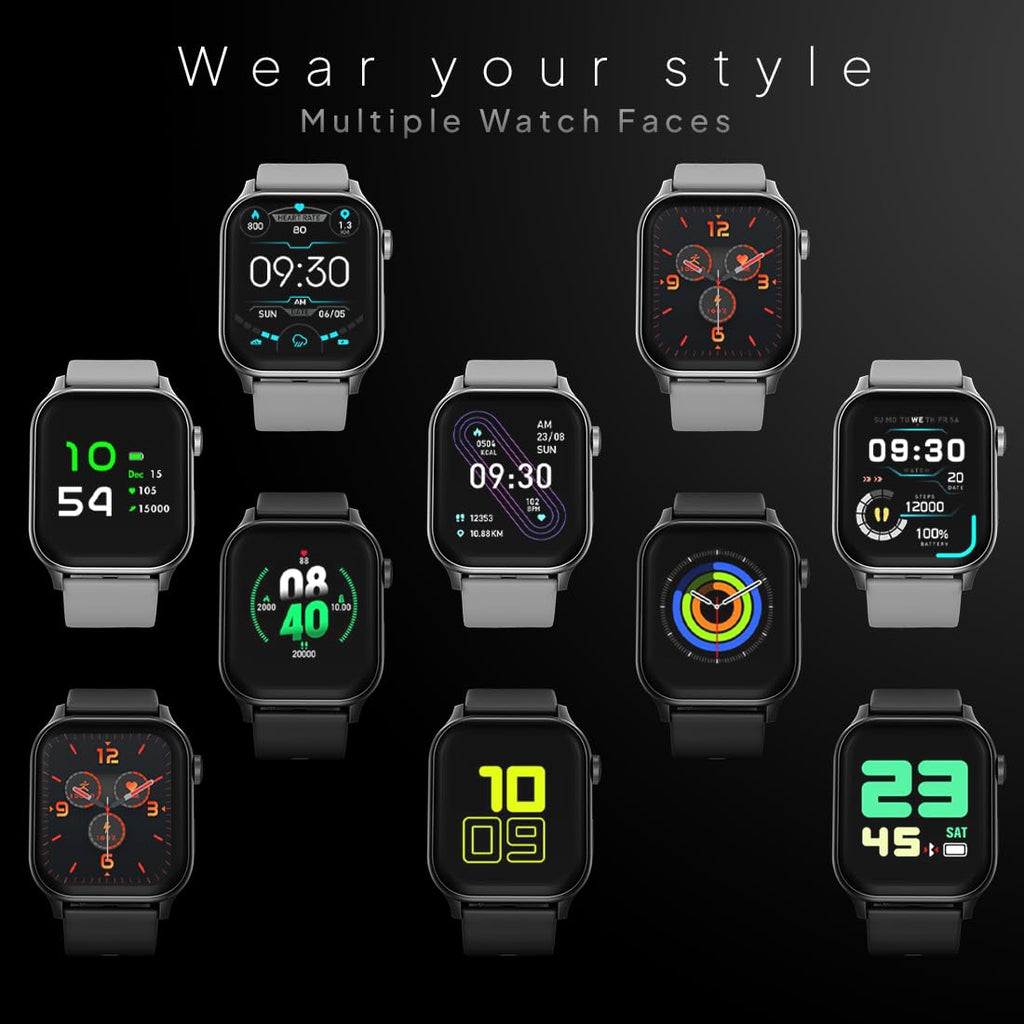 Fire‑Boltt Rise Smart Watch 1.85″ HD Display with Bluetooth Calling, AI Voice Assistant, Rotating Crown, SpO2 & Heart Rate Monitor, 120+ Sports Modes,IP67 Waterproof Smart Watch for Men & Women - Grey