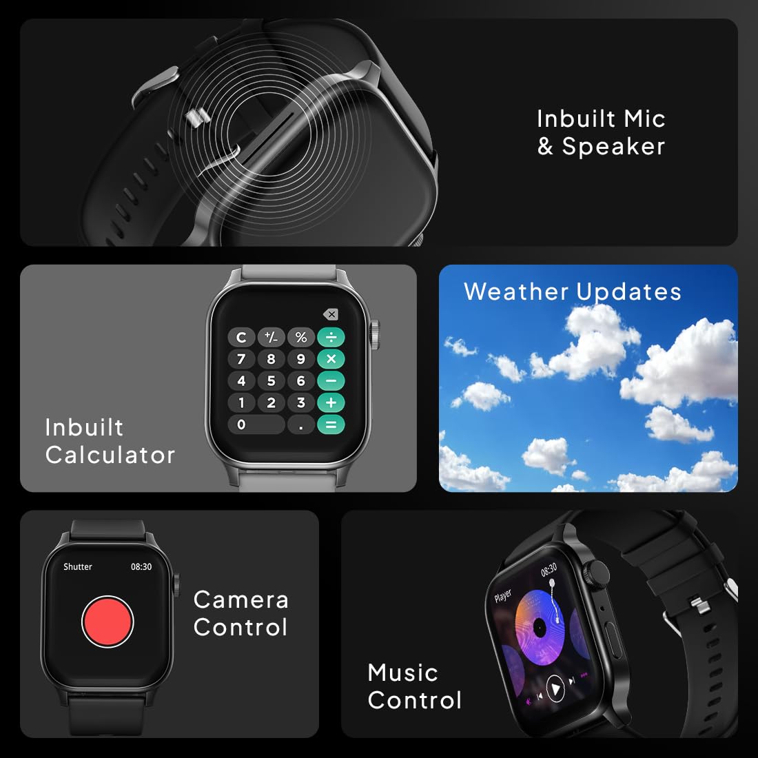 Fire‑Boltt Rise Smart Watch 1.85″ HD Display with Bluetooth Calling, AI Voice Assistant, Rotating Crown, SpO2 & Heart Rate Monitor, 120+ Sports Modes,IP67 Waterproof Smart Watch for Men & Women - Grey