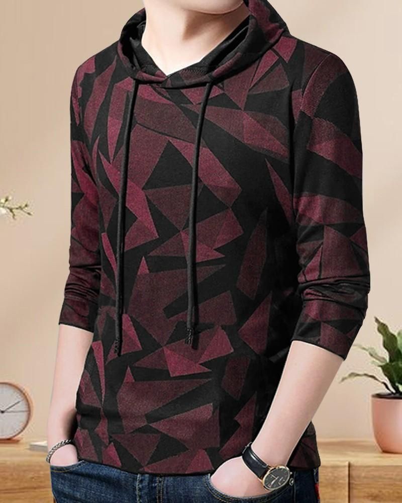 Eyebogler Men Printed Hood Neck T-shirt