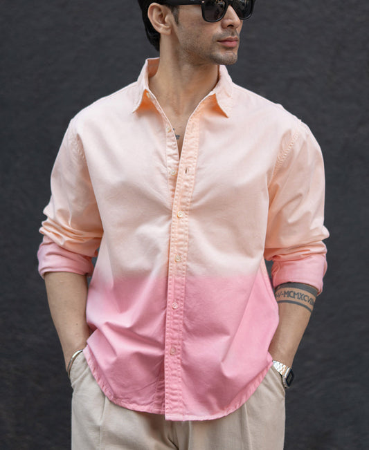 Light Peach Ombre Shirt 100% Cotton