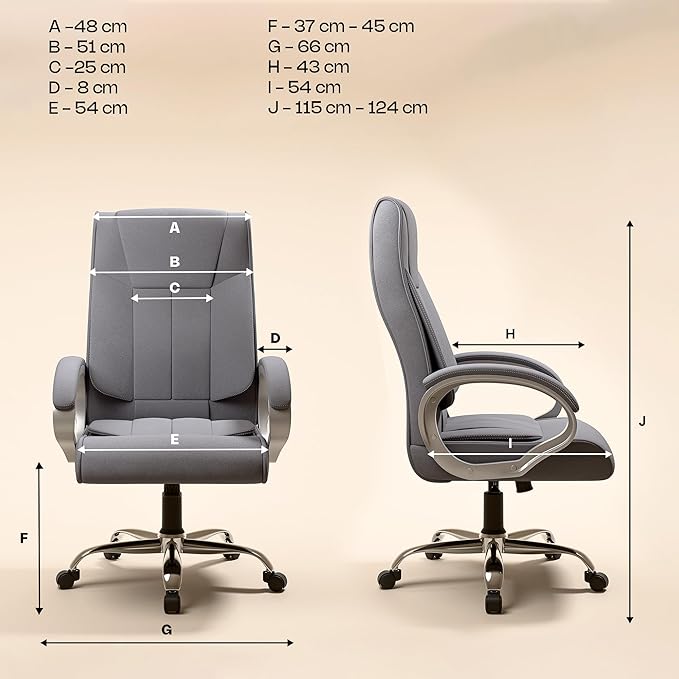 GREEN SOUL Kiev Orthopedic Office Chair | Ergonomic Design with Rocking Function Fabric Office Executive Chair (Grey, DIY(Do-It-Yourself))
