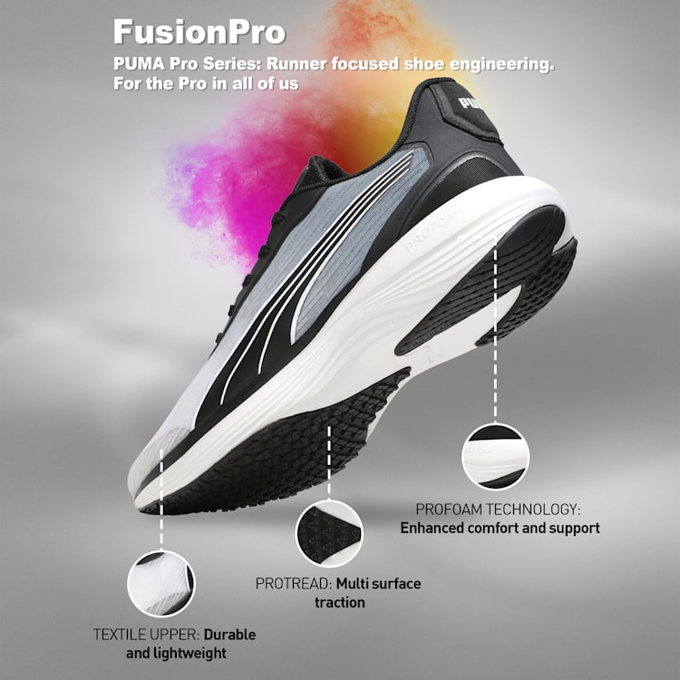Men's Cushioned Performance Sports Shoes in Grey & Black