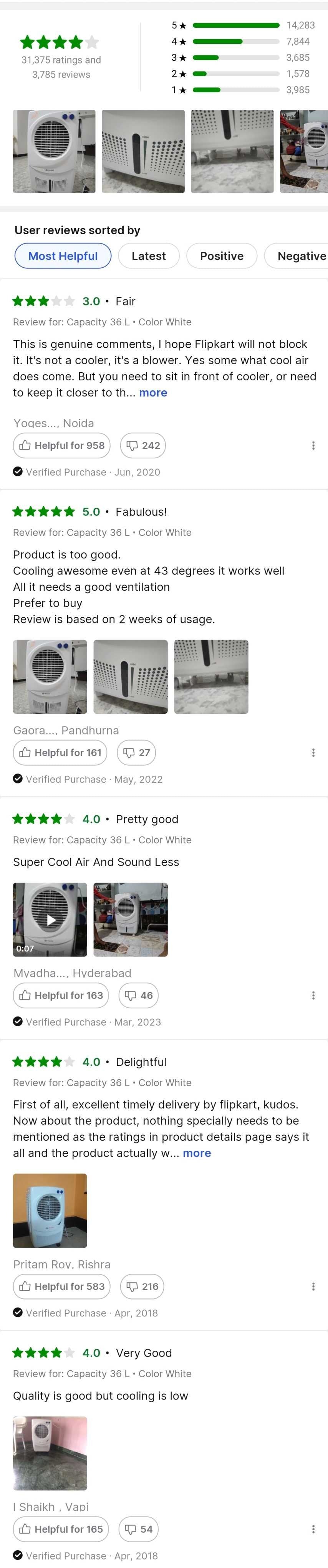 BAJAJ 36 L Room/Personal Air Cooler (White, PX97 TORQUE NEW) - Image 4