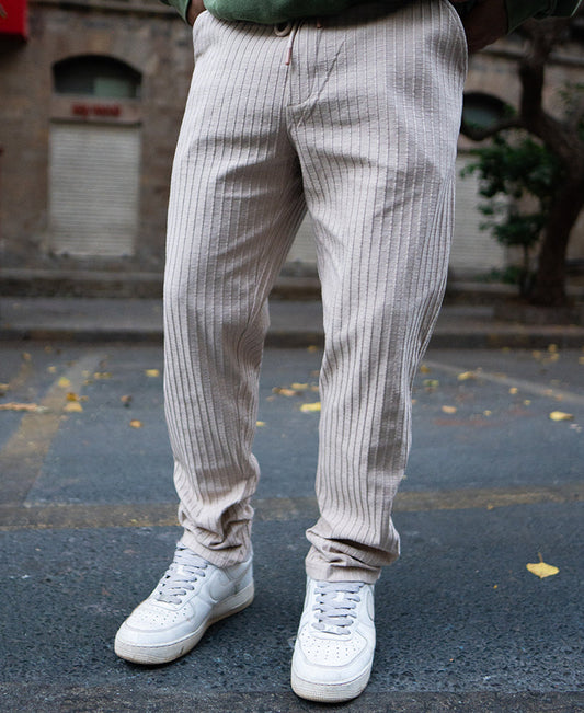 Beige Rib Knit Pant
