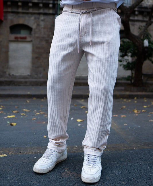 Light Fawn Crushed Regular Fit Track Pant