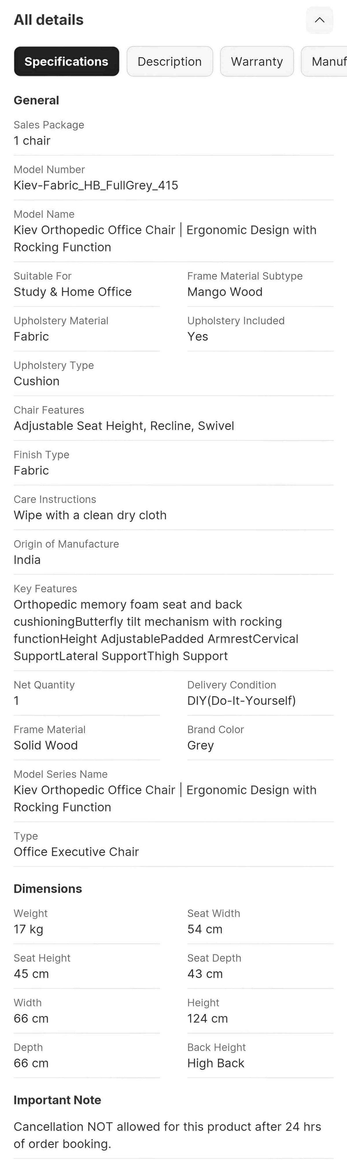 GREEN SOUL Kiev Orthopedic Office Chair | Ergonomic Design with Rocking Function Fabric Office Executive Chair (Grey, DIY(Do-It-Yourself)) - Image 2