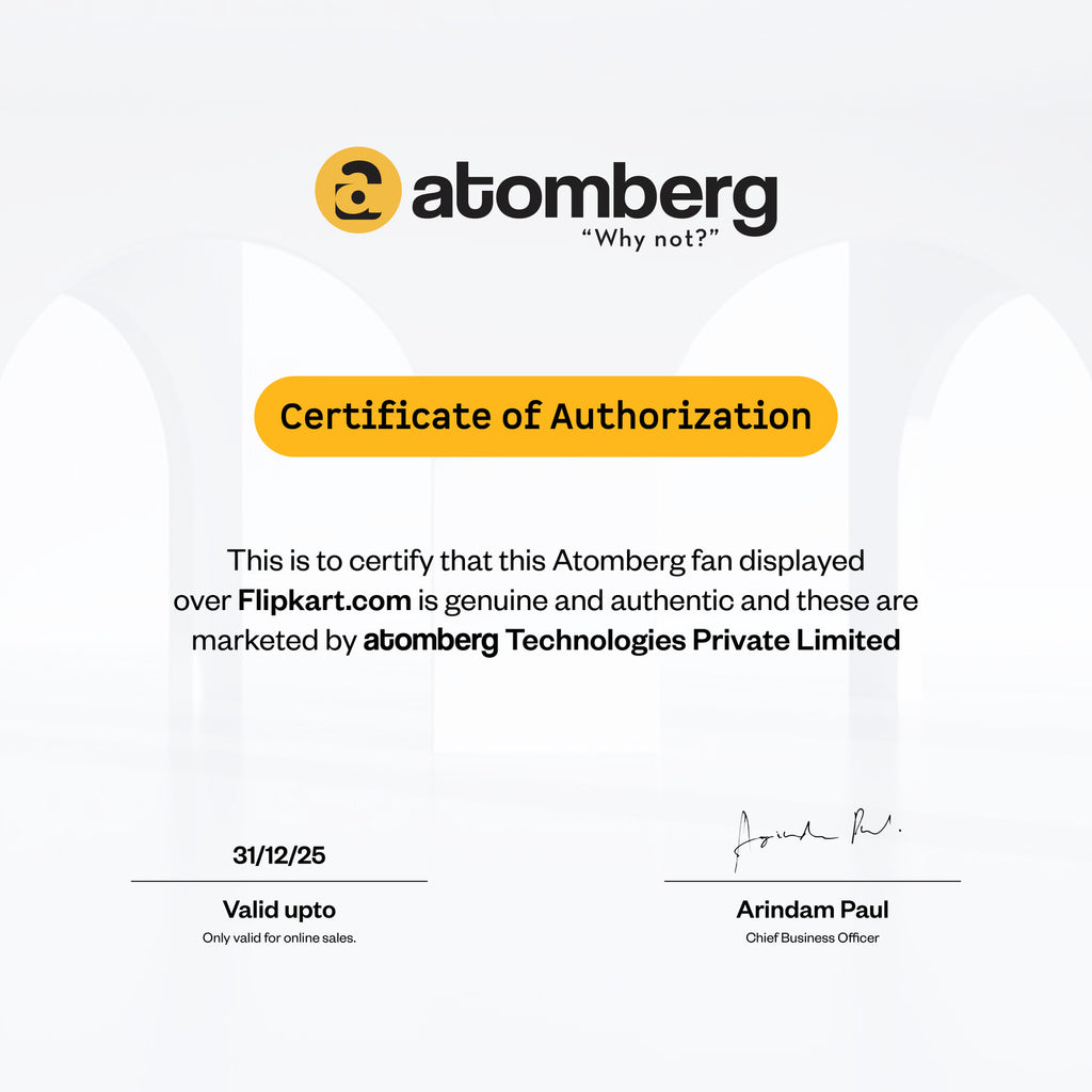 Atomberg Renesa Smart White 1200mm with 3 Year Warranty BLDC Motor with Remote 1200 mm Ceiling Fan (5 Star | White | Pack of 1)