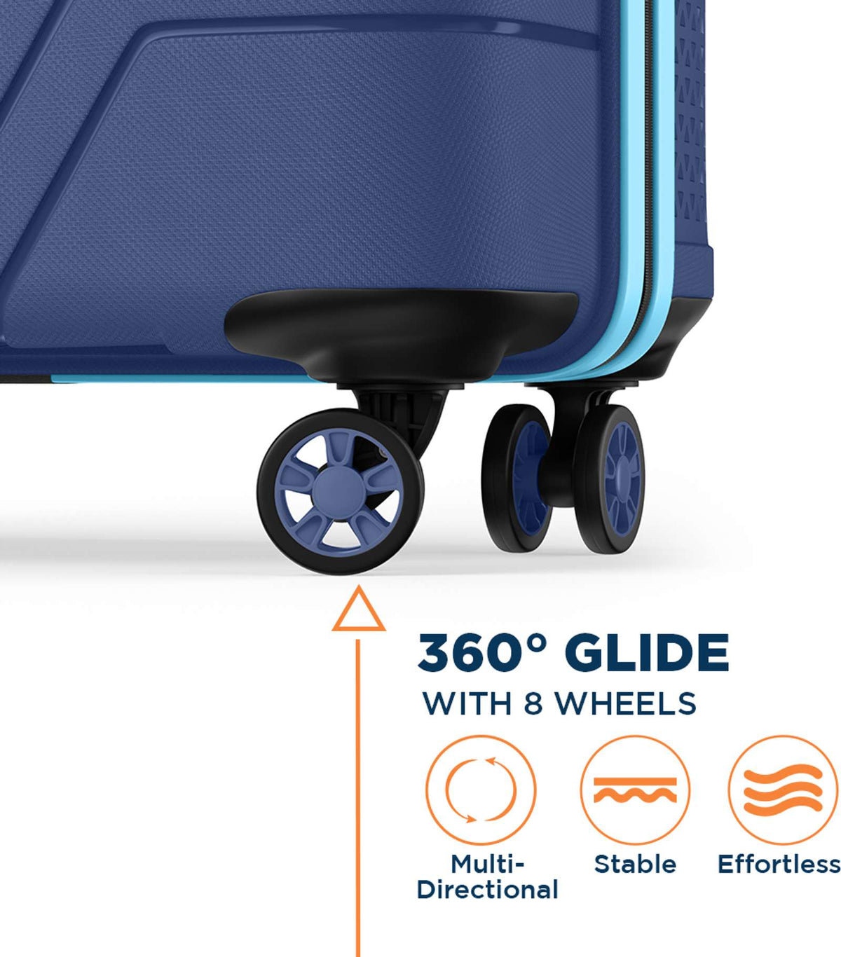 Hard Body Set of 3 Luggage 4 Wheels - Magnum Fury Set of 3 (Small 55cm | Medium 65cm | Large 75cm) 4W - Blue