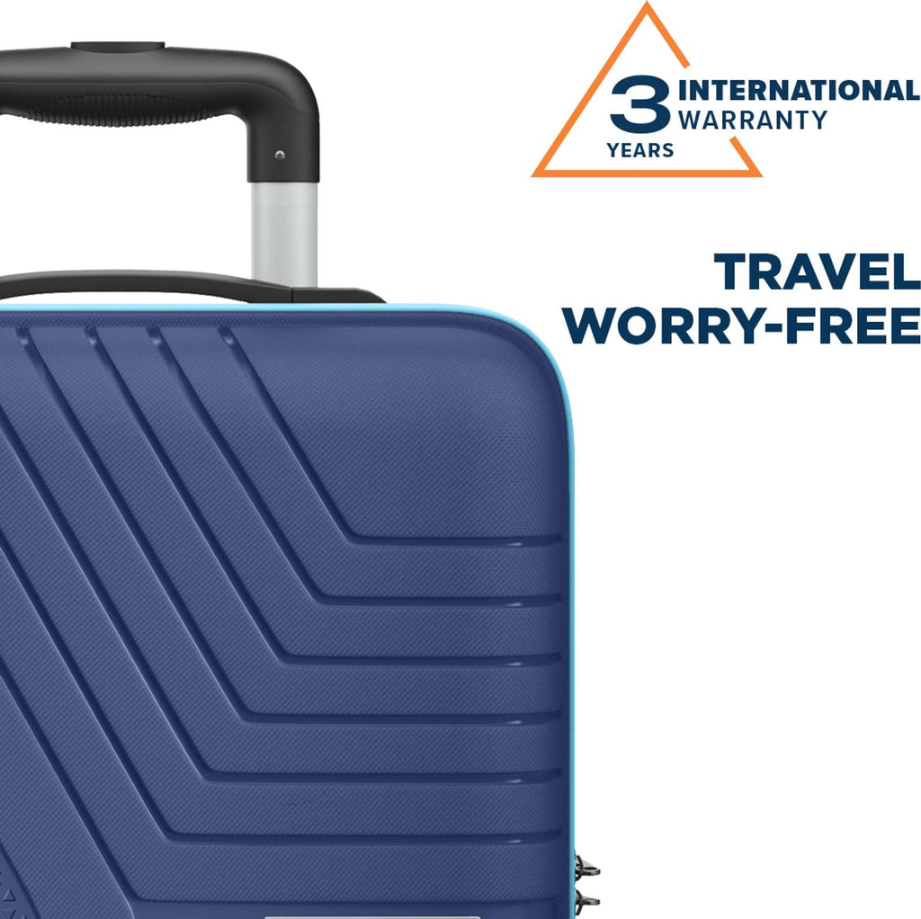 Hard Body Set of 3 Luggage 4 Wheels - Magnum Fury Set of 3 (Small 55cm | Medium 65cm | Large 75cm) 4W - Blue