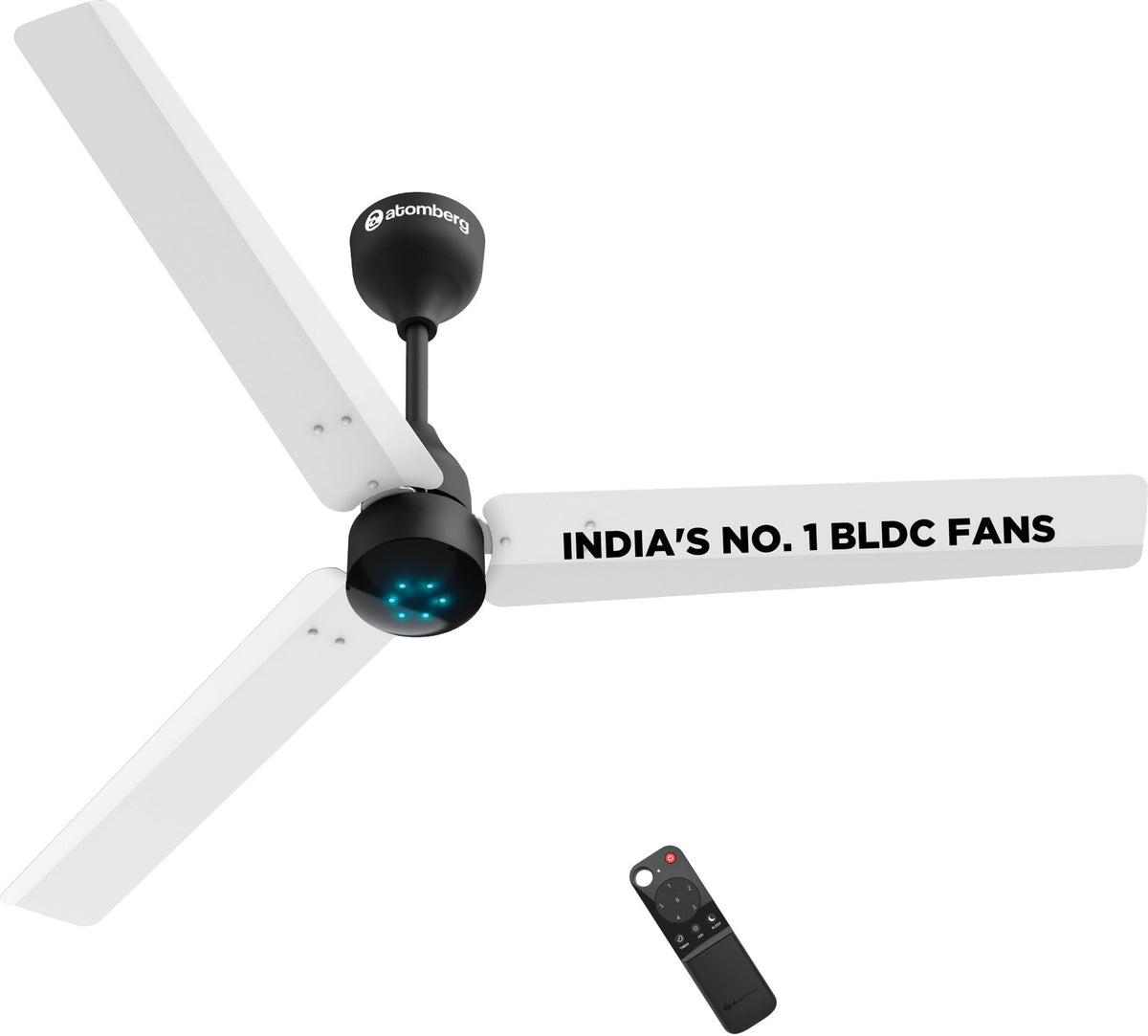 Atomberg Renesa Smart White 1200mm with 3 Year Warranty BLDC Motor with Remote 1200 mm Ceiling Fan (5 Star | White | Pack of 1)